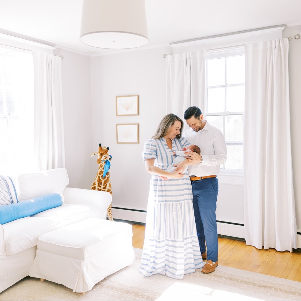 Sail To Sable Blue and White Striped Maxi Dress